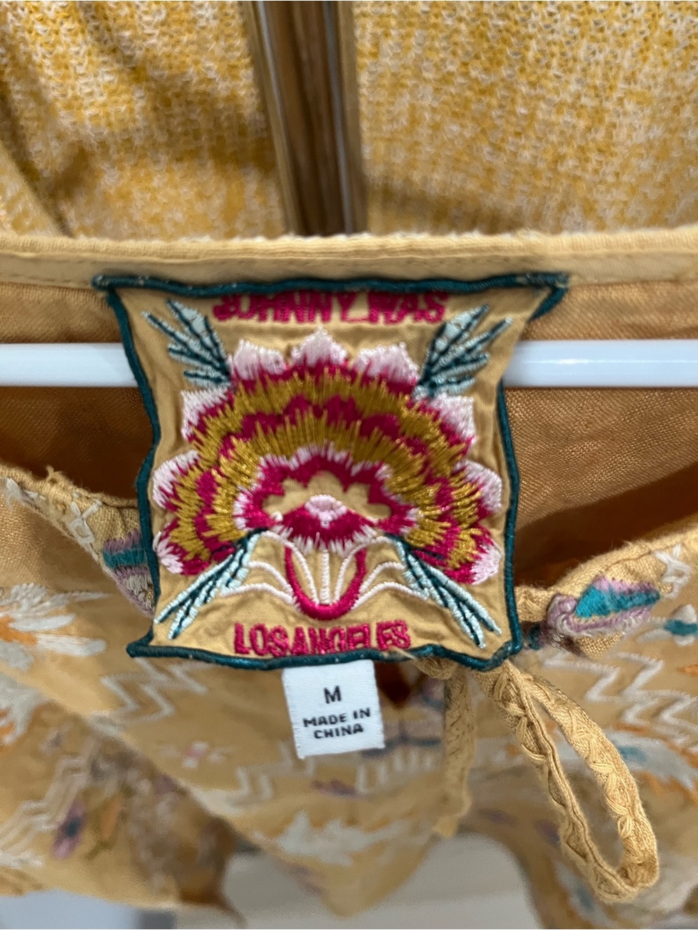Johnny Was Mustard Embroidered Floral Tunic - Picture 4 of 4